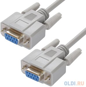 Greenconnect Кабель COM RS-232 порта соединительный 5 m GCR- DB9CF2F-5 m, 9F / 9F Premium, серый, пластиковый пакет