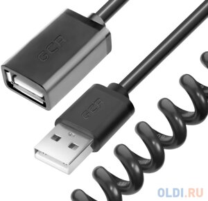 Greenconnect Удлинитель 2.0m USB 2.0, AM/AF витой, черный, 28/28 AWG, экран, Premium, GCR-UEC0M-BB2S-2.0m