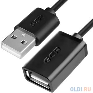 Greenconnect Удлинитель USB 2.0 1.8m черный, AM / AF, 28/28 AWG, экран, армированный, морозостойкий, GCR-50567