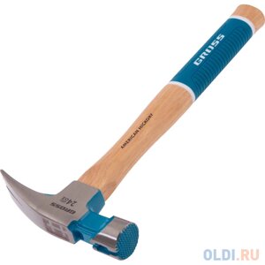 GROSS молоток-гвоздодер, 680 г, угол 75, магнит, обрезиненная рукоятка american hickory 10425