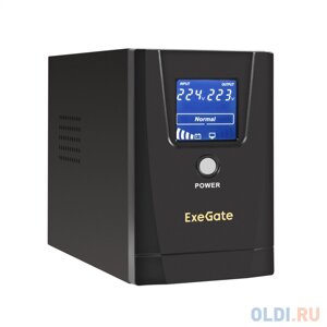 Ибп exegate power smart ULB-500. LCD. AVR. 2SH 500VA/300W, LCD, AVR, 2*schuko, black