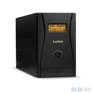 Ибп exegate specialpro smart LLB-2000. LCD. AVR. 4SH. RJ. USB 2000VA/1200W, LCD, AVR,4*schuko, RJ45/11, USB, металлический корпус, black
