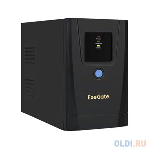 Ибп exegate specialpro UNB-1000. LED. AVR. 1SH. 2C13 1000VA/550W, LED, AVR,1*schuko+2*C13, металлический корпус, black