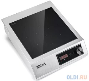 Индукционная электроплитка KITFORT КТ-142 серебристый чёрный