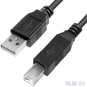 Кабель 1.0m USB 2.0, AM/BM, черный