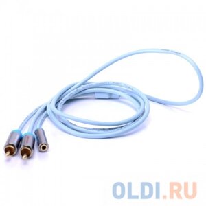 Кабель 1.0м Vention 3.5 Jack (F) - 2xRCA (М) серый VAB-R01-S100