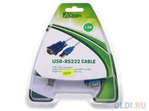 Кабель-адаптер USB AM - COM port 9pin Aopen ACU804 1,2м, добавляет в систему новый COM порт)