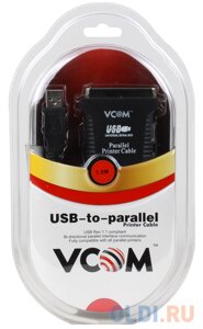 Кабель-адаптер USB AM - LPT (прямое подключение к LPT порту принтера) 1.8м, VCOM VUS7052