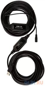 Кабель-адаптер USB3.0-repeater, удлинительный активный AmAf 15м VCOM CU827-15M