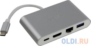 Кабель-адаптер USB3.1 type-cmhdmi+USB3.0+RJ45+PD charging VCOM CU455