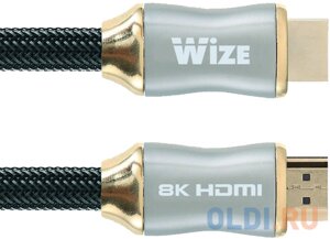 Кабель HDMI 5м wize WAVC-HDMI8k-5M круглый черный