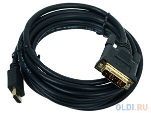 Кабель HDMI - DVI 19M/19M Single Link Gembird 3.0м, черный, позол. разъемы, экран, пакет CC-HDMI-DVI-10