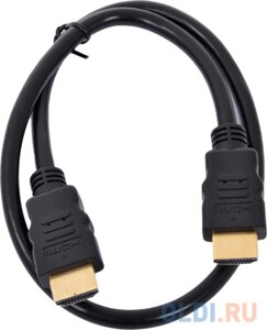 Кабель HDMI Gembird/Cablexpert, 0.5м, v2.0, 19M/19M, черный, позол. разъемы, экран, пак CC-HDMI4-0.5M