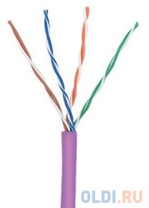 Кабель информационный Lanmaster TWT-5EUTP-NGLS кат. 5е U/UTP не экранированный 4X2X24AWG PVC внутренний 305м фиолетовый