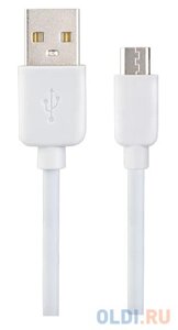 Кабель microUSB 1м Perfeo U4007 круглый белый