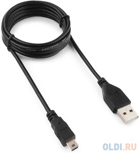 Кабель miniUSB 1.8м Гарнизон круглый черный