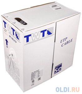 Кабель TWT UTP, серии XS, 2 пары, Кат. 5e, PVC, 305 метров, серый