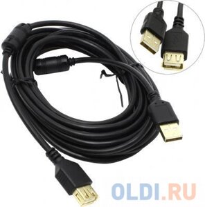 Кабель USB 2.0 AM-AF 5.0м 5bites ферритовые кольца черный UC5011-050A EXPRESS