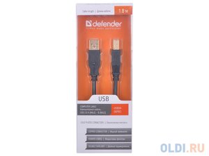 Кабель USB 2.0 AM/BM 1.8m с ферритовыми кольцами, позол конт, Defender