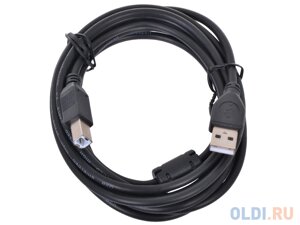 Кабель USB 2.0 AM/BM 3м Pro Gembird, феррит. кольцо, черный, пакет CCF-USB2-AMBM-10