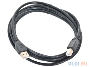 Кабель USB 2.0 AM/BM GembirdCablexpert CCP-USB2-AMBM-10 3m, экран, золот. контакты, черный, пакет