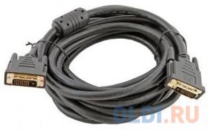 Кабель VCOM DVI-DVI Dual Link (25M-25M), 5m, 2 фильтра, позолоченные контакты VDV6300-5M