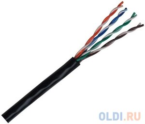 Кабель витая пара Bion BCL-U5510-181 U/UTP, кат. 5e, 4x2x0,51 мм AWG 24, медь, одножильный, PVC, для внутренней прокладки, 305м, черный