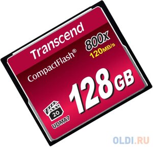 Карта памяти Compact Flash 128GB Transcend Premium, 800x (TS128GCF800)