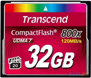 Карта памяти Compact Flash 32GB Transcend Premium, 800x (TS32GCF800)