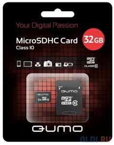 Карта памяти micro SDHC 32gb class 10 QUMO QM32(G) micsdhc10 + SD adapter