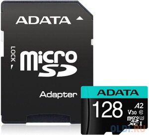 Карта памяти microSDHC 128 ГбGb ADATA Premier Pro + SD адаптер