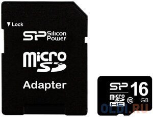 Карта памяти microsdhc 16GB silicon power class10 (SP016GBSTH010V10)