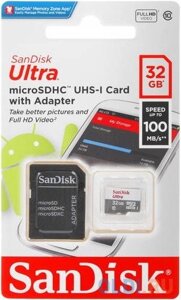 Карта памяти microsdhc 32gb sandisk sdsqunr-032G-GN3ma ultra