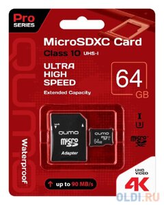 Карта памяти microsdxc 64gb QUMO QM64gmicsdxc10U3