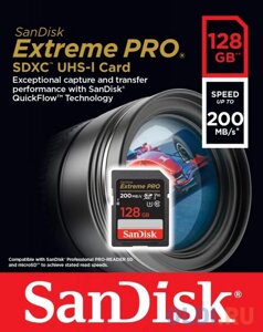 Карта памяти SD XC 128gb sandisk sdsdxxd-128G-GN4in