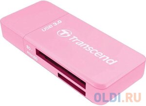 Картридер Transcend RDF5 USB 3.0 для карт памяти SD/microSD с поддержкой UHS-I розовый TS-RDF5R