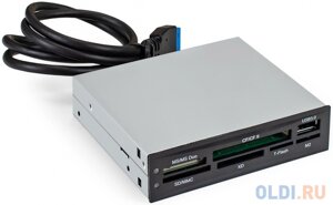 Картридер USB3.0 ExeGate CR-611U3 (внутренний, 3.5, мультиформатный: SD/SDHC/SDXC/MMC/microSD/T-Flash/CF/MS/MS micro/XD, 1 доп. порт USB3