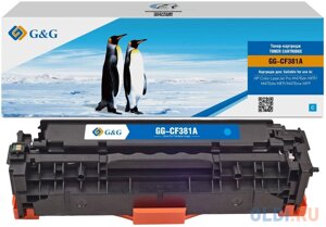 Картридж GG, аналог HP CF381A/312A синий 2.7k с чипом