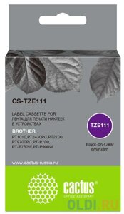 Картридж ленточный Cactus CS-TZE111 черный для Brother 1010/1280/1280VP/2700VP