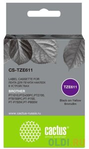 Картридж ленточный Cactus CS-TZE611 черный для Brother 1010/1280/1280VP/2700VP