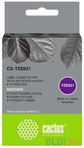 Картридж ленточный Cactus CS-TZE621 черный для Brother 1010/1280/1280VP/2700VP