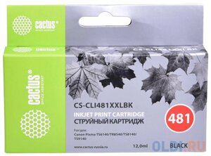 Картридж струйный Cactus CS-CLI481XXLBK черный (12мл) для Canon Pixma TR7540/TR8540/TS6140/TS8140