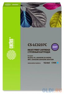 Картридж струйный Cactus CS-LC3237C голубой (18.4мл) для Brother HL-J6000DW/J6100DW