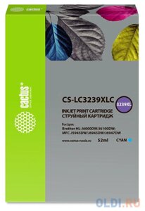 Картридж струйный Cactus CS-LC3239XLC голубой (52мл) для Brother HL-J6000DW/J6100DW