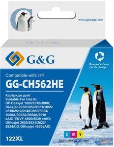 Картридж струйный GG GG-CH562HE 122 многоцветный (18мл) для HP DJ 1050A/2050A/3000