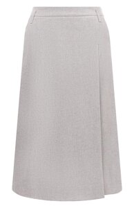 Кашемировая юбка А-силуэта со складкой Loro Piana