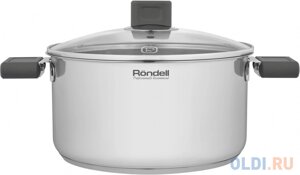 Кастрюля Rondell Quadro RDS-1597 5.1л. d=24см (с крышкой) стальной