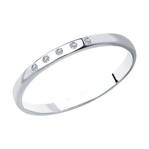 Классическое серебряное кольцо с фианитами SOKOLOV