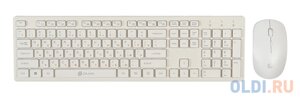 Клавиатура + мышь Oklick 240M клав: белый мышь: белый USB беспроводная slim Multimedia