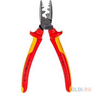 KNIPEX Пресс-клещи для обжима контактных гильз VDE, кол-во гнёзд: 9 L-180 мм KN-9778180SB